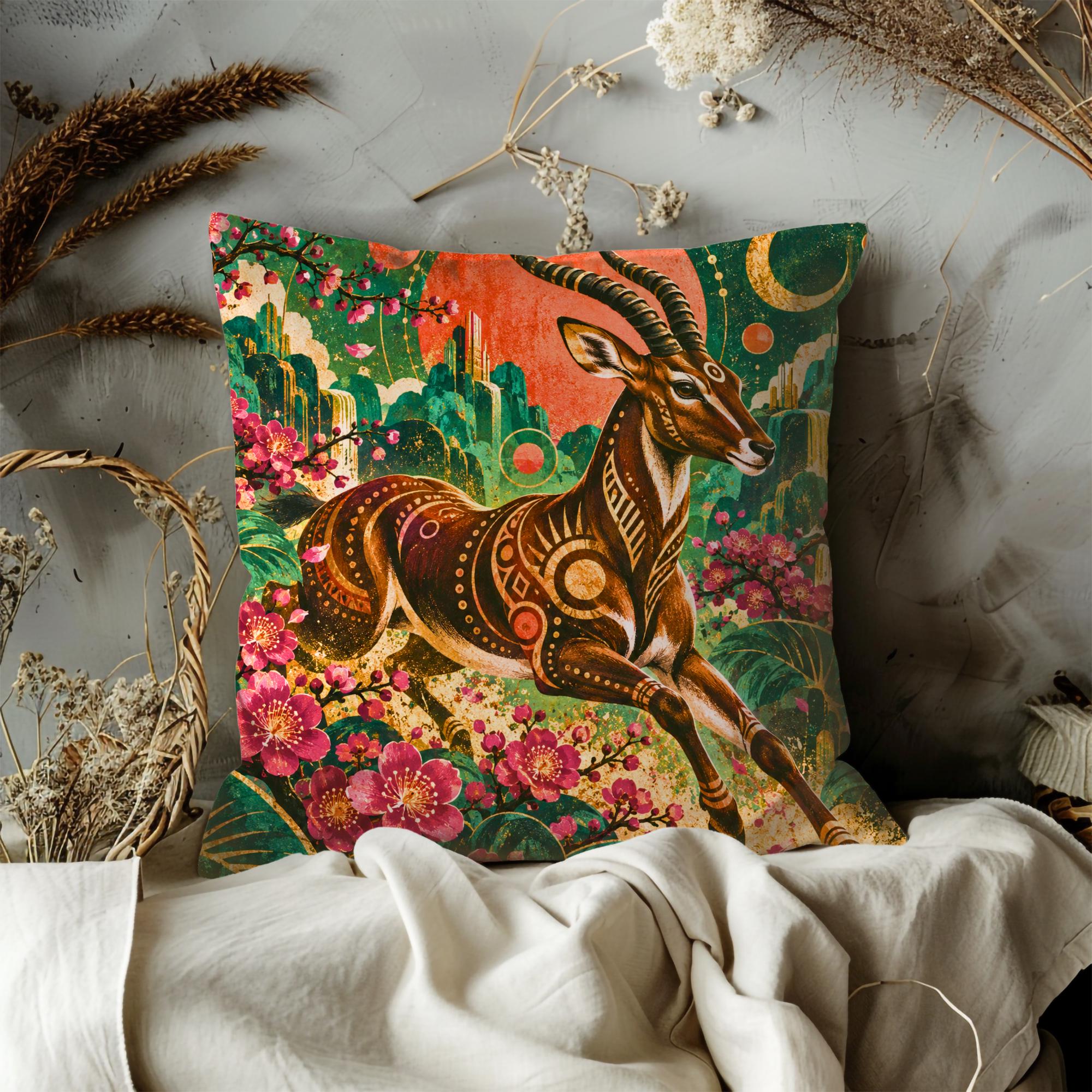 Celestial Desert Antelope Pillow Cover - Image 2
