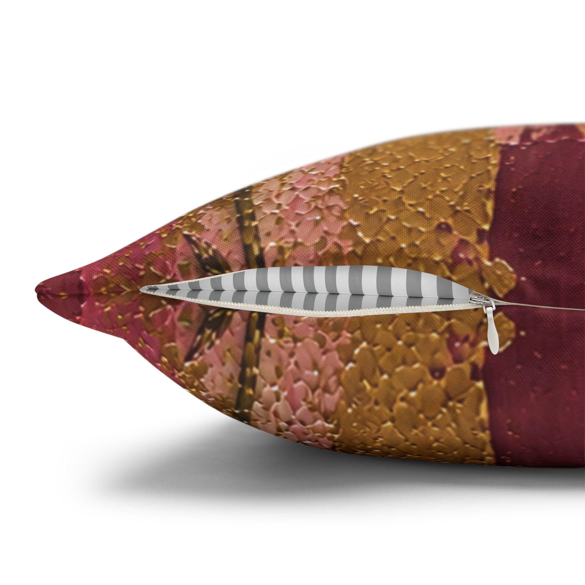 Golden Clearwing Moth Botanical Pillow Cover - Image 3