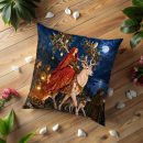 Enchanted Moonlit Lady and White Stag Pillow Cover